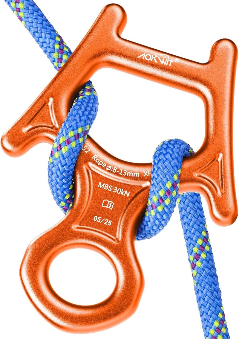 AOKWIT 30kN Figure 8 Descender 7075 Aluminum Alloy Heavy Duty Belaying and Rappelling Device Tree Climbing Gear for Rock Climbing Mountaineering Arborist Caving Rescue Aerial Work Yoga 8-12mm Ropes - Image 1